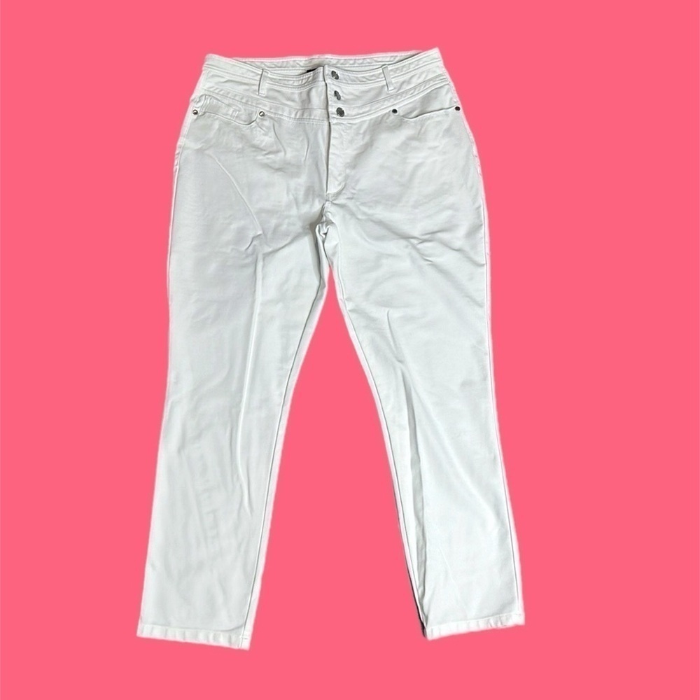 NEW KARL LAGERFELD PARIS High Rise Skinny Pants in White Sz 16
